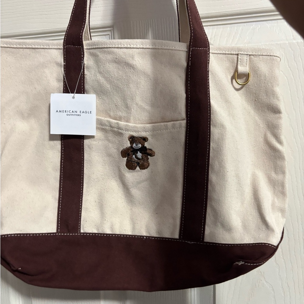 American Eagle Outfitters Tan and Brown Tote Bag - Picture 2 of 8
